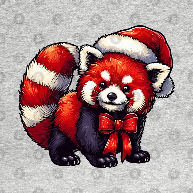 red santa panda by hunnydoll